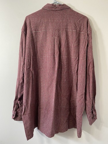 Woolrich Shirt Mens XL Red Plaid Long Sleeve Woven Cotton Button Up Outdoor Y2K - Picture 2 of 5