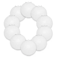 Quasimoon BULK CASE 6" White Round Paper Lantern, Hanging Decorations, Even R...