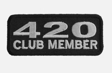 420 Club Member Sew On /Iron On Embroidered Biker Patch Grateful Dead 3.5x1.5 in