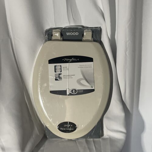 BEMIS Lift-Off Never Loosens Elongated Toilet Seat in off White Enameled Wood - Picture 1 of 8
