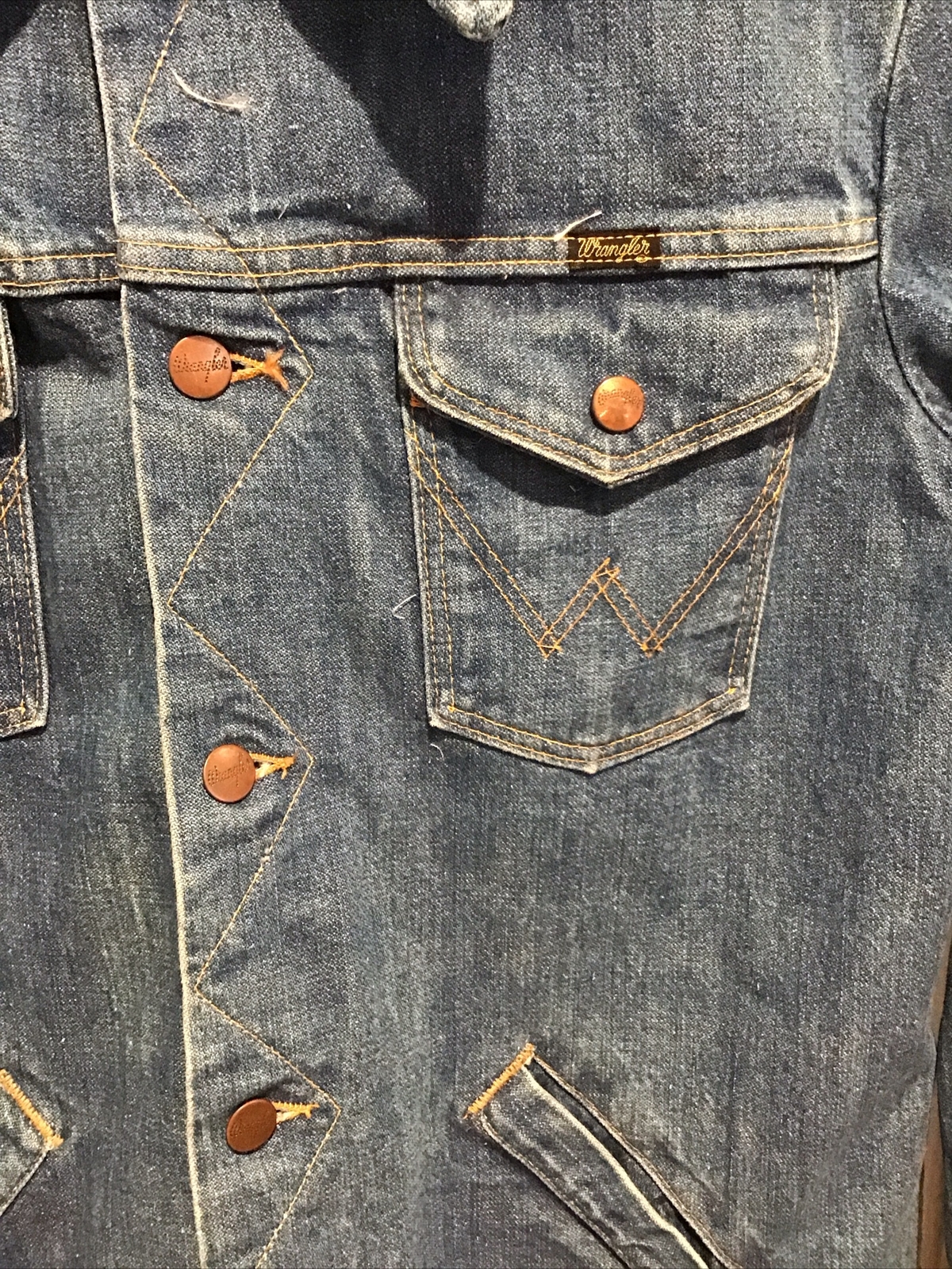 Vintage Wrangler No Fault Denim Jacket Size 40 Split Tail Hem Made in USA Rare image 7