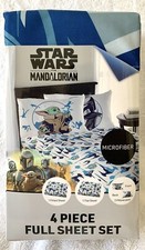 NEW Star Wars The Mandalorian Grogu/Baby Yoda 4pc Full Size Bed Sheet Set