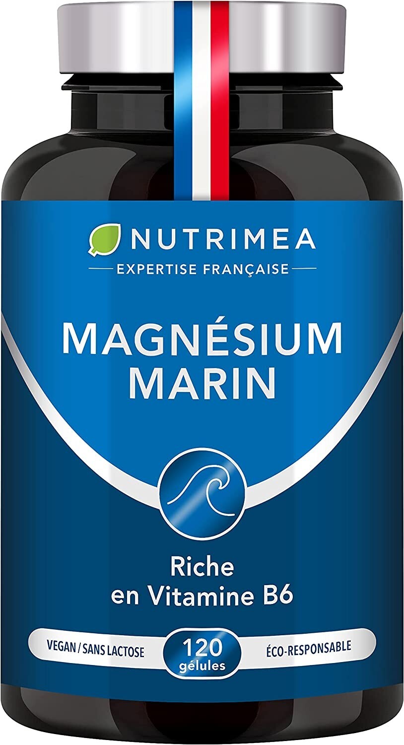 Magnésium marin pur et Vitamine B6 haute absorption équilibre nerveux et sommeil