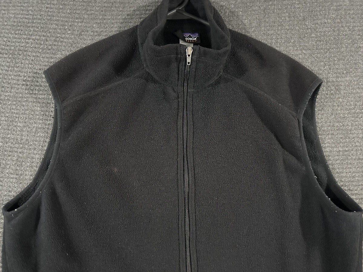Patagonia Synchilla Mens Full Zip Vest XL Black Distressed 25184