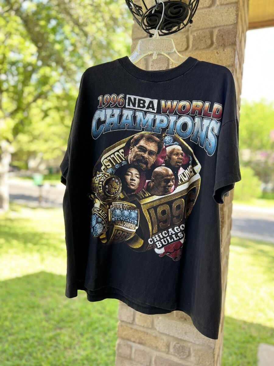 Vintage NBA Chicago Bulls 1996 Champions Rap Tee Jordan Bay Vintage NBA Chicago Bulls 1996 Champions Rap Tee Jordan Bay