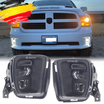 für Dodge Ram 1500 2013-2018 Paar DOT LED Schwarz Stoßstange Nebelscheinwerfer