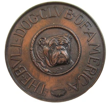 Antique 1925 Bull Dog Club of America Bronze Relief Medal Award BCA PDS AKC