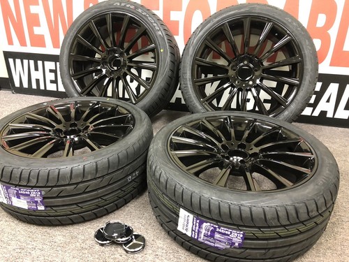 19X8.5" MERCEDES BENZ S STYLE GLOSS BLACK RIMS WHEELS FITS S CLASS S430 S550 S50 - Picture 3 of 10