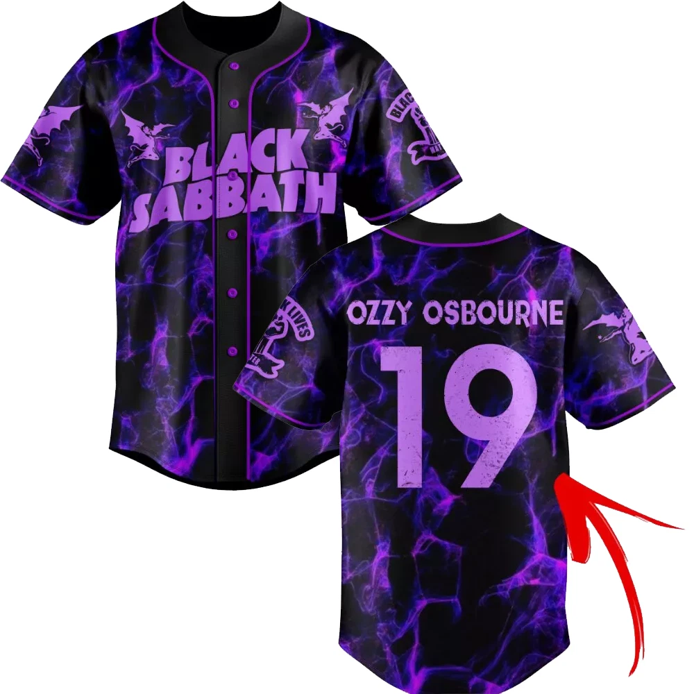 Black Sabbath Customs Baseball Jersey Shirt Unisex Gift For Fan Size