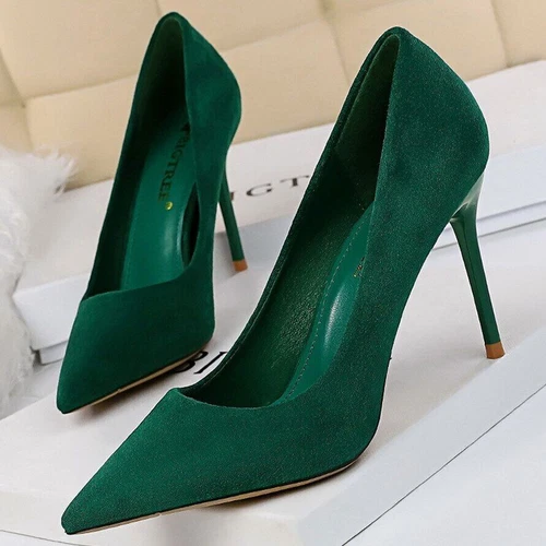 Sexy Damen-Pumps spitz zulaufend dünne High Heels modische Stilettos Partyschuhe - Bild 3 von 29