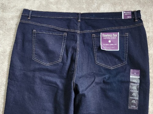 New GLORIA VANDERBILT Amanda Swan Flex Slimming BLUE JEANS Tapered PLU 24W 48x30 - Picture 4 of 4