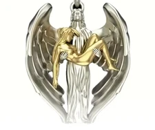 GUARDIAN ANGEL WING PROTECT RELIGIOUS CHRISTIAN pendant 24" 925 Silver Necklace