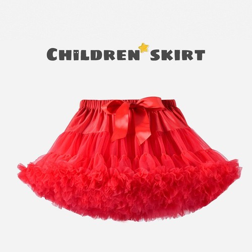 Skirts Solid Fluffy Tulle Princess Ball Gown Kids Ballet Party Performance Dress - Picture 30 of 39
