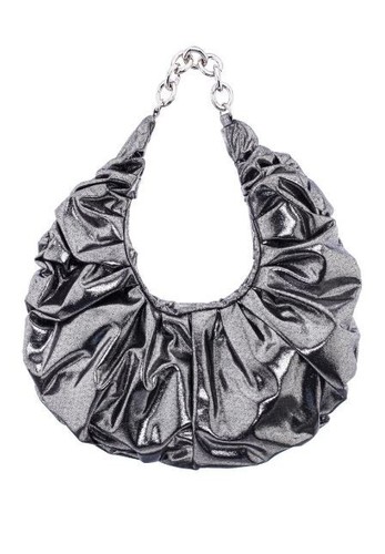 NINA Ellie ruched metallic small hobo - Gunmetal - Picture 7 of 9