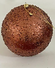 NEW KIRKLANDS HOME BEADED BRONZE 6.5" BALL ORNAMENT FREE SHIP