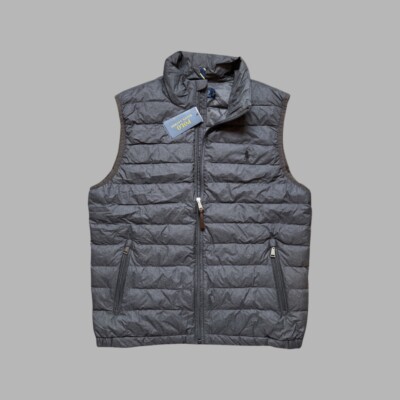 Polo Ralph Lauren Men's Down GREY Puffer Vest Jacket NEW NWT