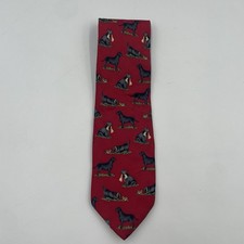 Vintage Alynn Silk Tie | Black Labrador Retriever | Deep Red | USA Made