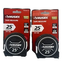 2 Husky 25 ft. Tape Measure Up to 12 ft Reach Lot Of 2