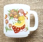 Vintage Glasbake Milk Glass Mug Lie Is A Mystery To Be Lived Girl With...