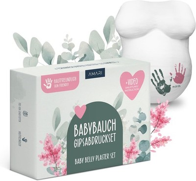   Gipsabdruck Babybauch Set - Gipsabdruckset Babybauch - Geschenk werdende Mutte