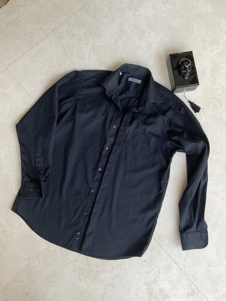 Men Karl Lagerfeld Shirt Black Cotton L