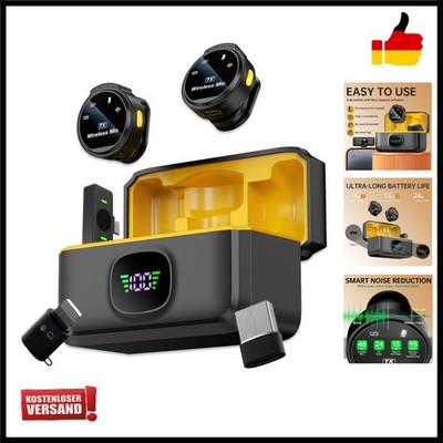 Drahtloses Lavalier-Mikrofon für Vlogs iPhone, iPad & Android, USB-C-Mini Ans...