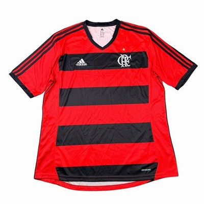 Flamengo  シャツ サイズP 赤黒 Adidas Flamengo Red Black Striped Soccer Football 2007 Jersey