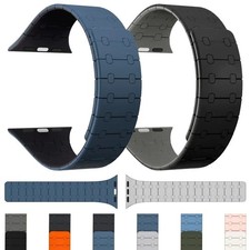 Magnetic Silicone Band for Apple Watch Ultra 2 Series 11 10 9 8 SE Strap