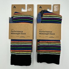 Burton Kids Performance Midweight Sock S/M 13-1 - Mini Stripe -  LOT OF 2 
