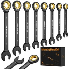 Ratschenschlüsselsatz 8-19mm Set mit 72 Zähne Chrom Vanadium Werkzeug