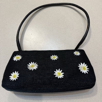 Rena Lange Small Shoulder Bag Purse Daisy Flowers Made In Italy
