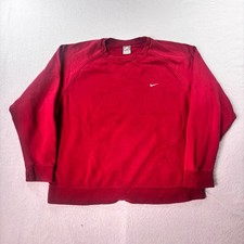 Nike Vintage Silver Tag Mini Swoosh Crewneck Sweatshirt Men's XL Red Y2K