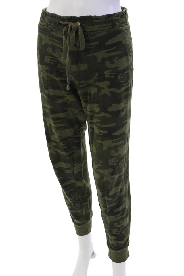 Pantalones de chándal Sanctuary para mujer tiro medio con cordón camuflaje verde talla mediana Foto 2 de 4