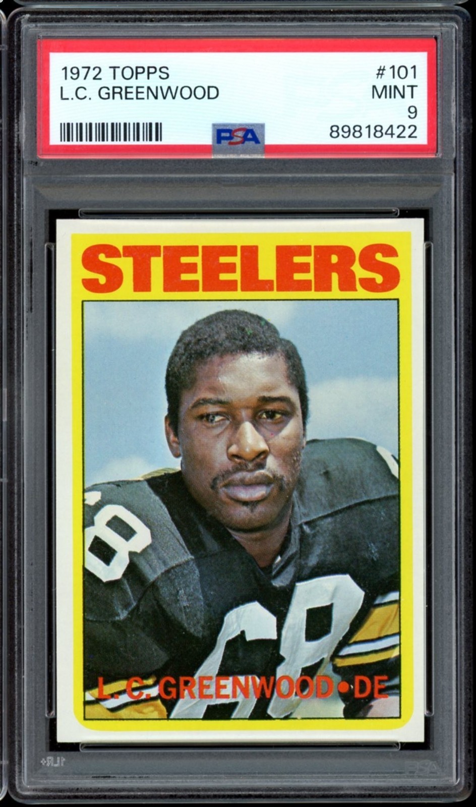 1972 Topps Football #101 L.C. Greenwood PSA 9