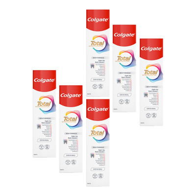 6x Colgate Total Original 75ml Family Fluoride Zahnpasta Ganzmundschutz
