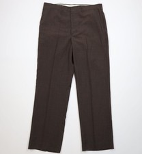 Vtg 70s Streetwear Mens 36x31 Worsted Wool Blend Knit Wide Leg Chino Pants USA