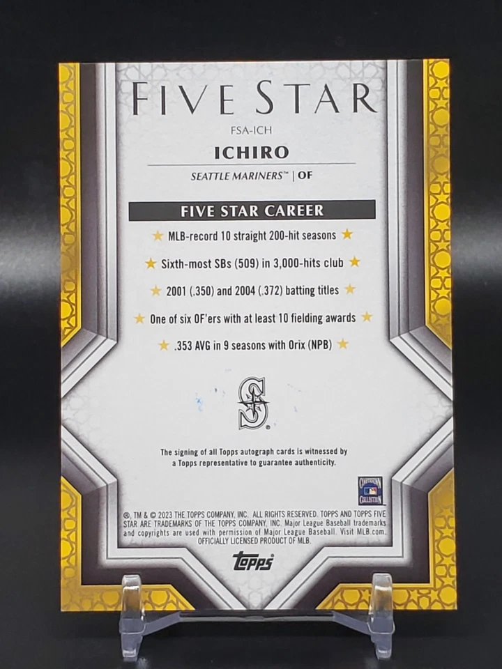 2023 Topps Five Star Ichiro Purple Auto /50 Seattle Mariners FSA-ICH - Image 2 of 2