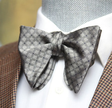 Men's Self-tied Bow Tie 100 Silk Big Butterfly Grey Ornament S661