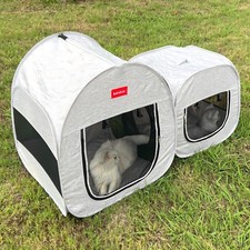 Portable Cat Playpen, Pop-up 2-in-1 Crate Playpen with Litter Box Area for Tr...