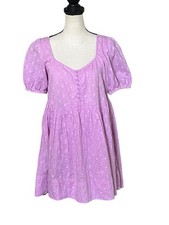 Urban Outfitters Kimchi Blue Maci Mini Dress Size Small Lavender Polka Dot 