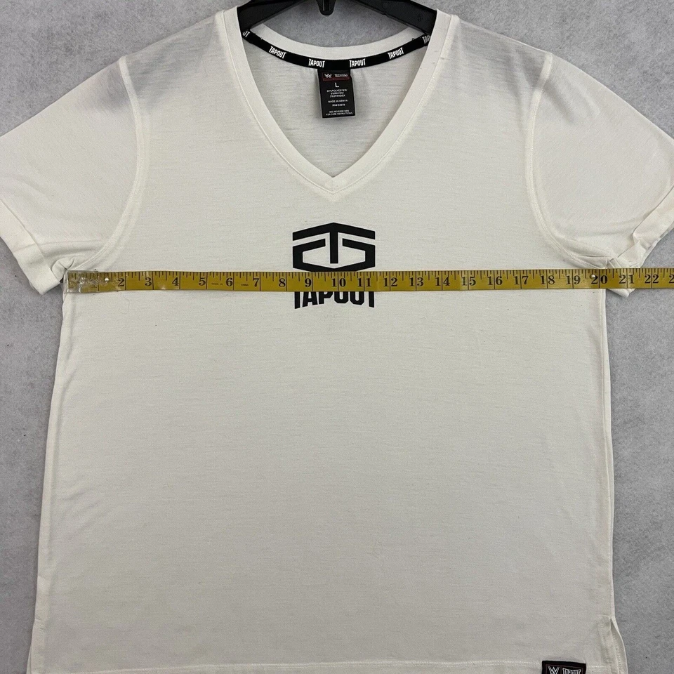 Tapout Shirt Womens Large White Short Sleeve V Neck UFC MMA WWE - Image 4 of 4