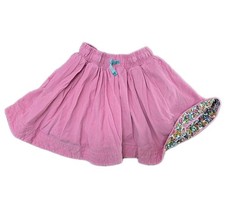 Mini Boden Pink Corduroy Twirl Skater Skirt Ditsy Floral Lined Girls 6-7 Pockets