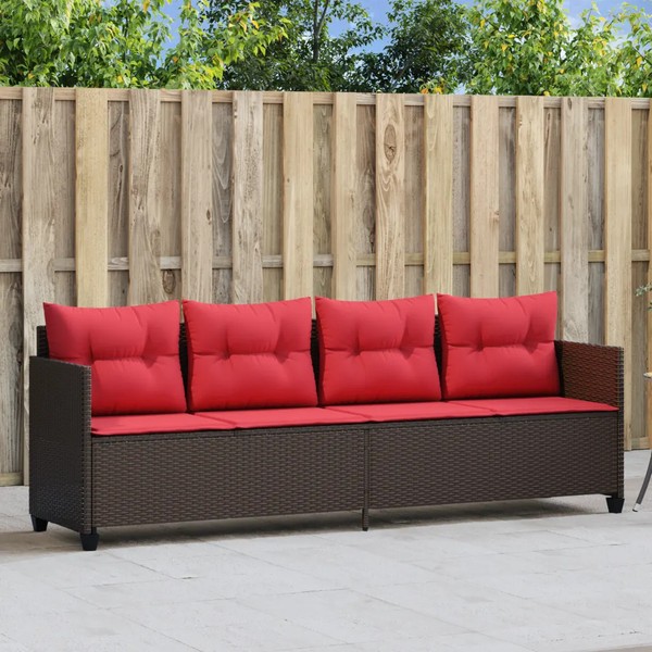 Sonnenliege Mit Kissen Poly Rattan In Braun FüR Garten Terrasse Balkon-image