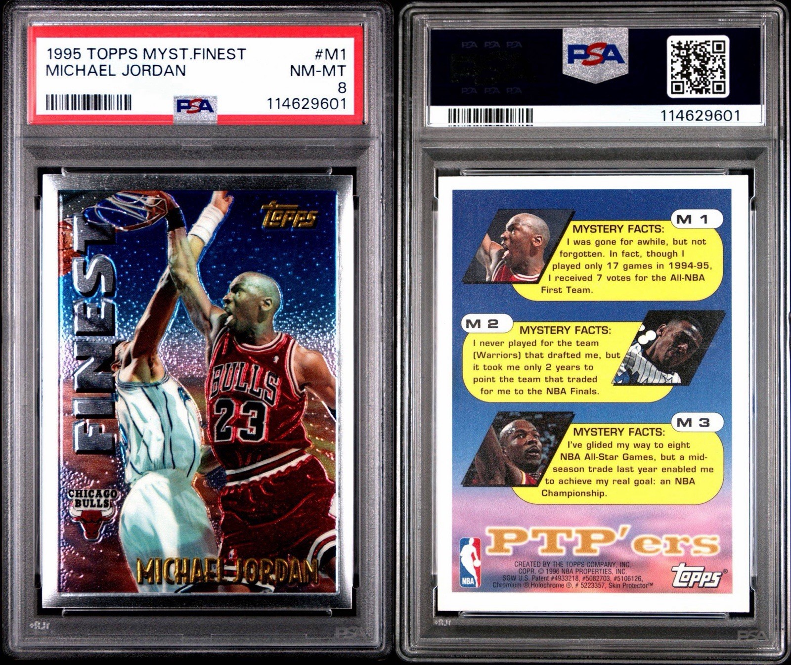 1995-96 Topps - Mystery Finest Michael Jordan #M 1 PSA8 view 3