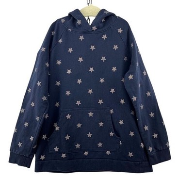 H&M Basic Girl's Navy Glitter Stars Hoodie Size 6-8Y