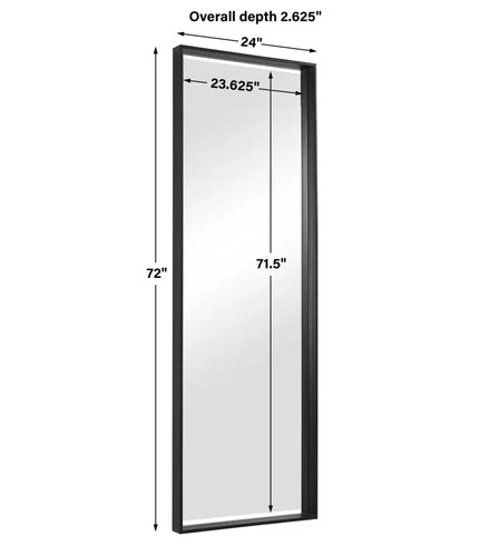 Uttermost 09712 Kahn 24" W x 72" H Rectangular Bathroom Mirror - Black - Picture 4 of 4