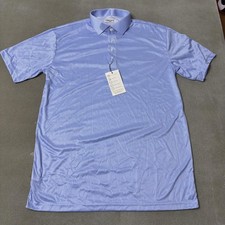 Collars  Co Dress Collar Polo Shirt Mens Large Blue Gingham 100 Polyester NWT