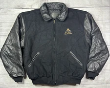 VTG 90s Golden Bear America Online AOL Varsity Leather Wool Jacket Size Large