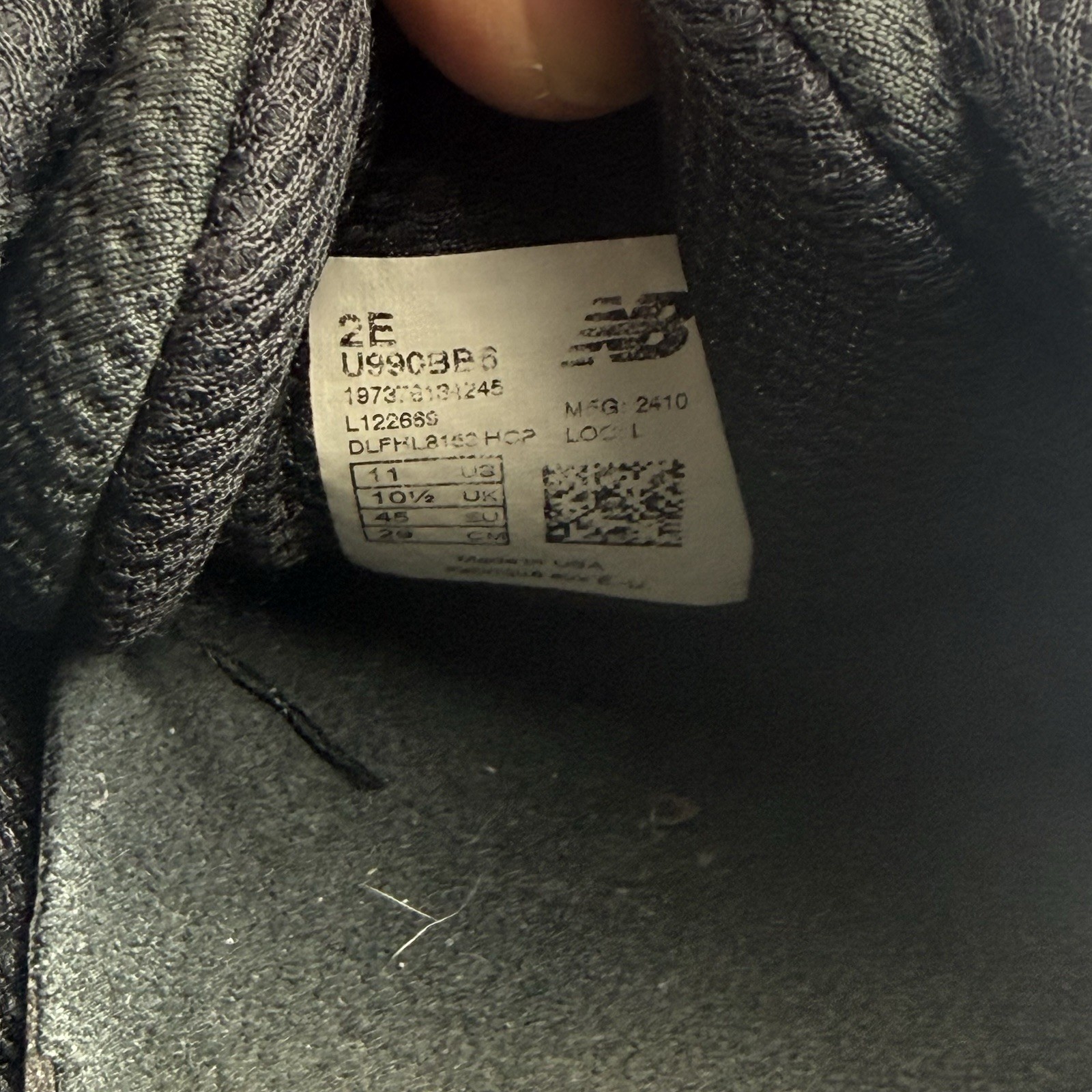 New Balance 990 v6 Triple Black Made in USA, Men's, Suede, U990BB6 Size 11 thumbnail 11