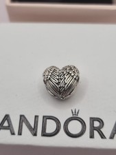 PANDORA ANGEL FEATHERS HEART CHARM REF 791751 , Boxed